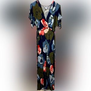 Motherhood Maternity Navy Floral Maxi Dress Nursing